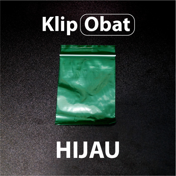 Paket 1000 pcs - Plastik Klip Obat Warna 10 x 7 cm - Hijau Polos