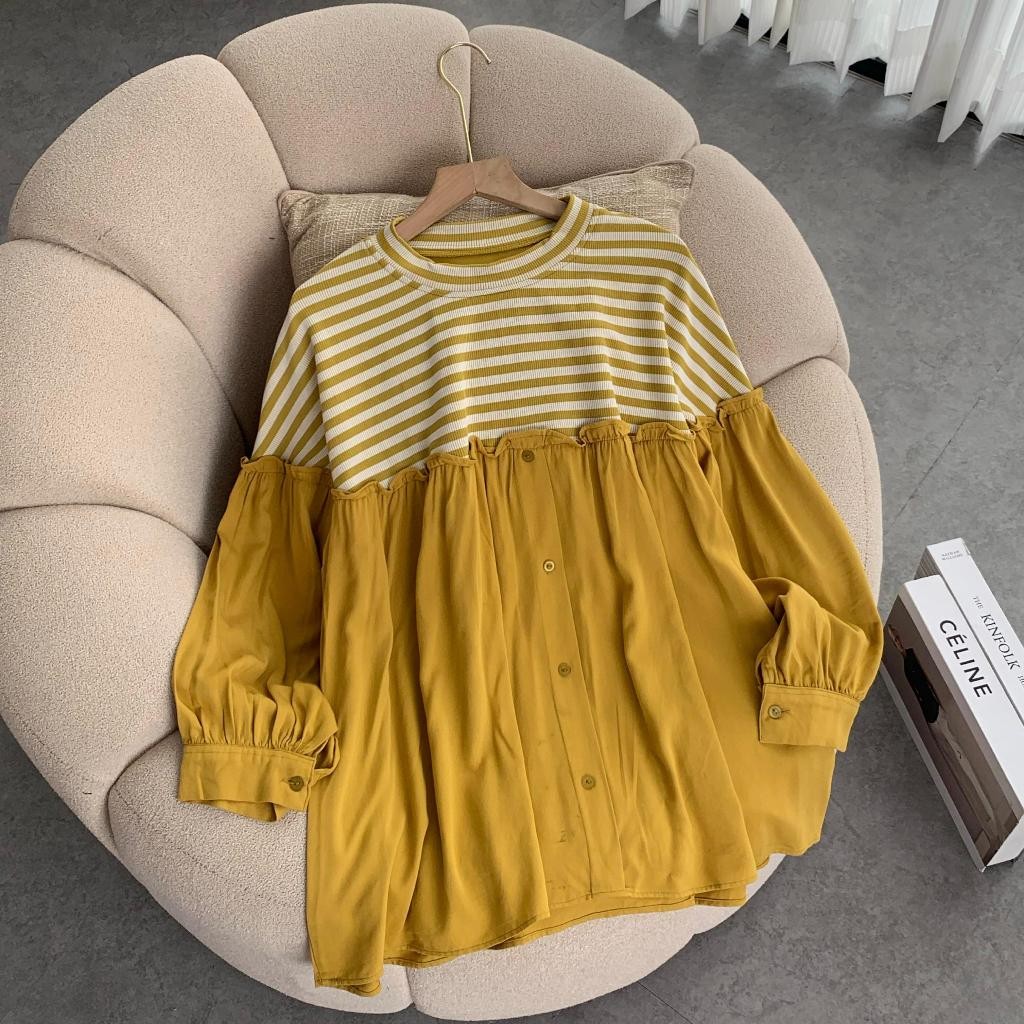 VZ56TR BELVA STRIPE BLOUSE RAYON KNIT