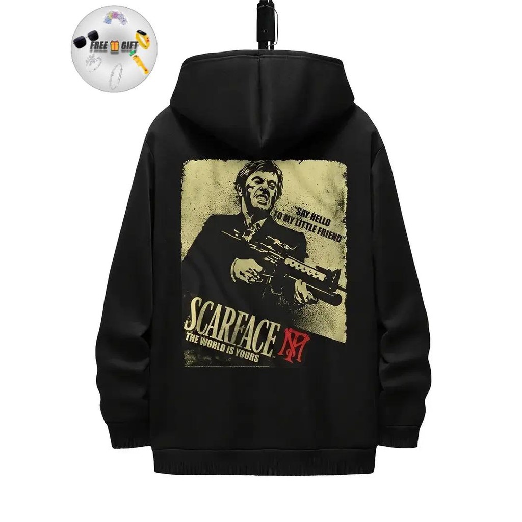 [FREE GIFT] HOODIE scarface cool trendy casual hoodie streetwear COTTON FLEECE
