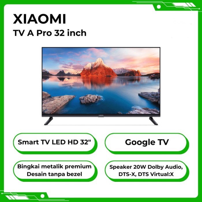 Xiomi TV A Pro 32 inch Smart Google TV LED HD Display Speaker 20W Dolby Audio DTS-X DTS Virtual X