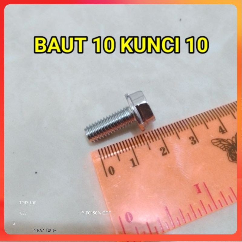 1pc BAUT 10 KUNCI 10 ORIGINAL PANJANG 1,5CM @