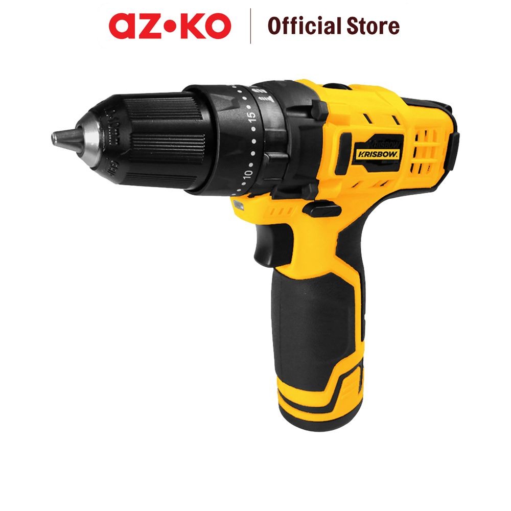 AZKO Krisbow Bor Cordless Impact 10 mm 12V Ircid122 Impact Drill Electric Alat Pembuat Lubang Elektr
