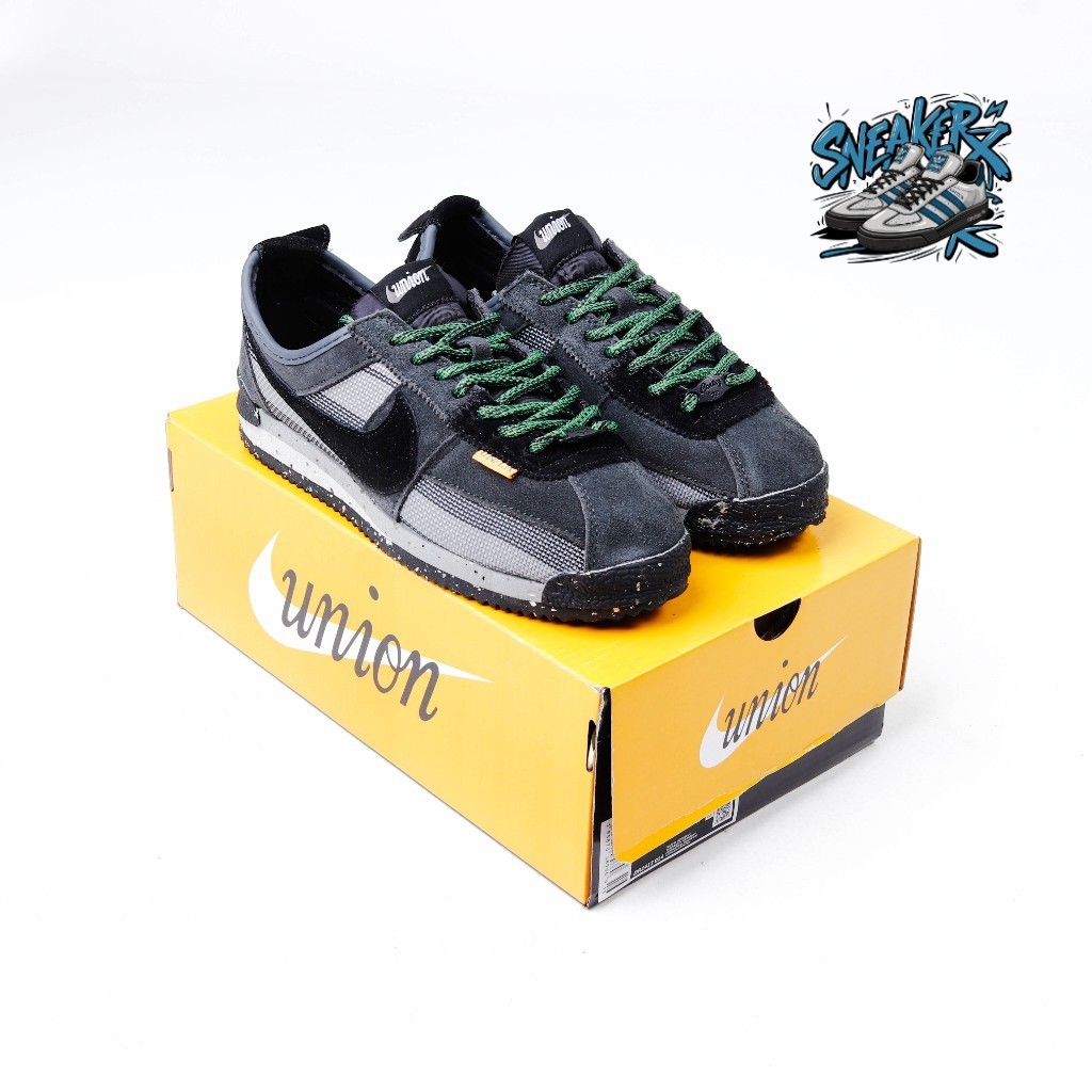 (KICKZONE) Sepatu Nike Cortez Dark Grey Black DR1413-014 x Union LA