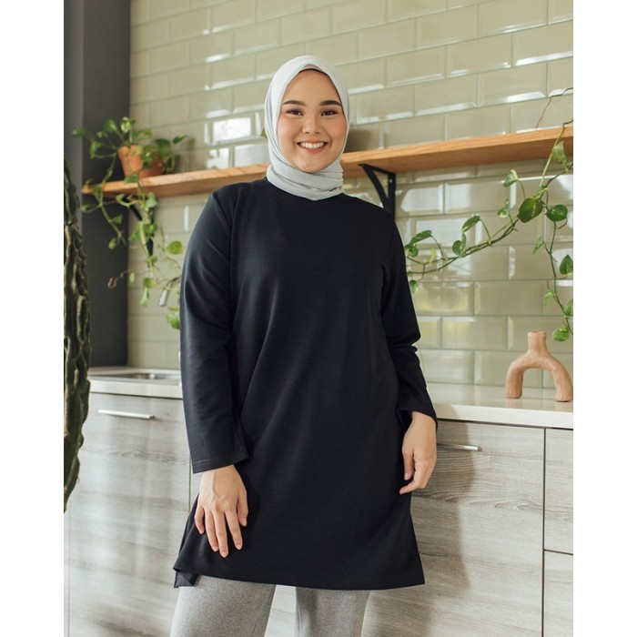NEW -Geulis.id BASIC TUNIC (5 warna) Tunik - BLACK, XS