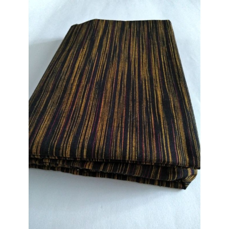 Kain Lurik Tenun Lurik bahan Lurik Batik Lurik - Gerimis Hitam Emas Rapat Lurik