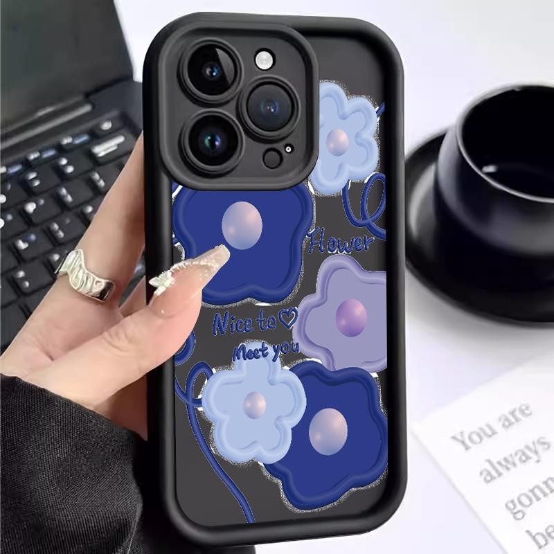Case Hp For OPPO Reno5 4G 5G Reno3 Reno4 F Reno4 Lite Reno5 F K Z Reno6 Silicone Simple Purple Flowe