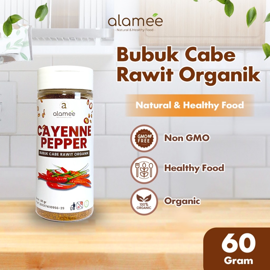 

ALAMEE Bubuk Cabe Rawit Cayenne Pepper Seasoning Powder Tanpa Campuran Bumbu Masakan Dapur 60gr