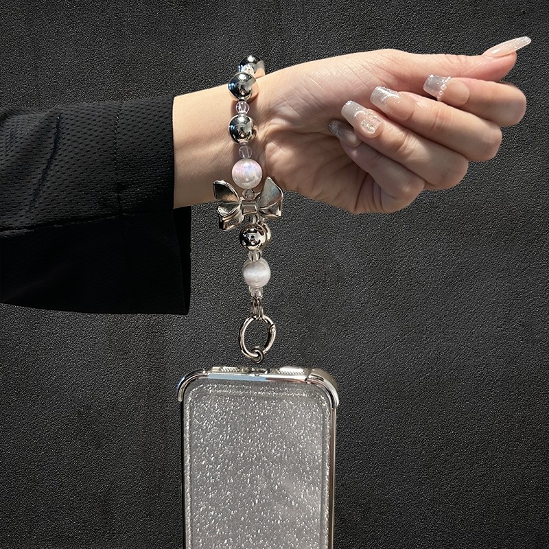 Simpleshell Colorful lanyard HP keychain / mobile phone chain / beautiful HP lanyard / silver bow mo