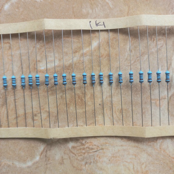 Resistor 1K1 1.1K 1,1K R  K original 1/4watt 0.25watt metal film watt cina Fajar elektro 2