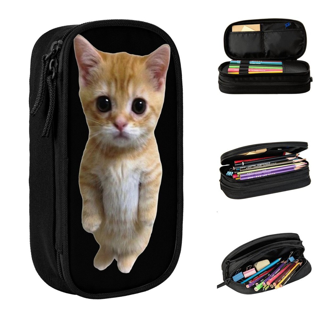 

Cute El Gato Tiktok Meme Pencil Cases Cat Meme Pencilcases Pen for Girls Boys Large Storage Bags Students School Gift Stationery