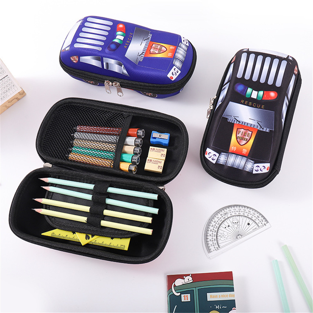 

3D Car Shape EVA Pencil Cases Boy Cartoons Large-capacity Pen Holder Stationery Storage Bags School Office Supplies Kids Gift