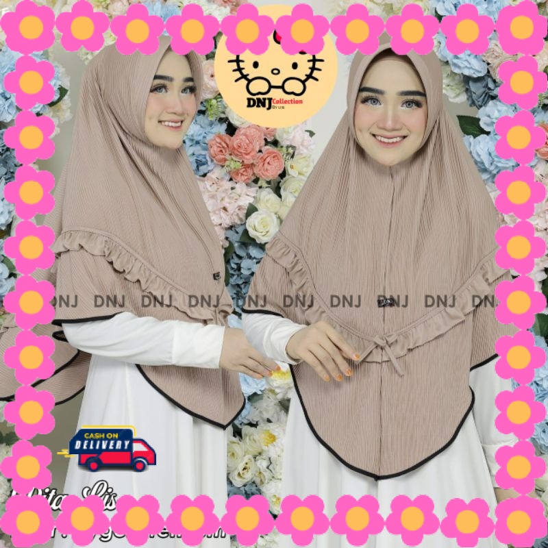 HIJAB WANITA MUDA CASUAL Pashmina Girly Syar i JUMBO / kerudung/bergo/hijab plisket DNJ model pita t