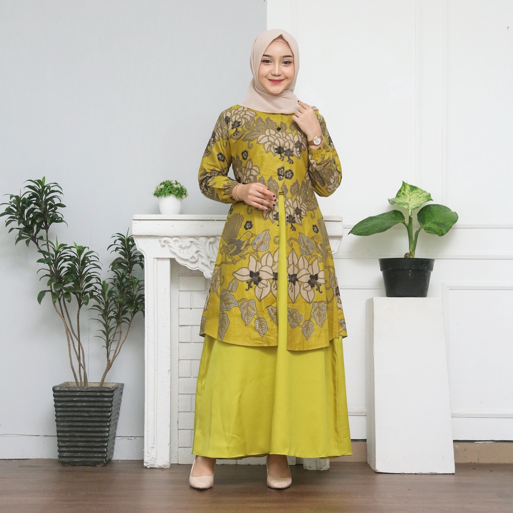 BAJU BATIK KEREN KEKINIAN TERMURAH /Gamis batik Motif dara dress modern premium, dress muslim, gamis