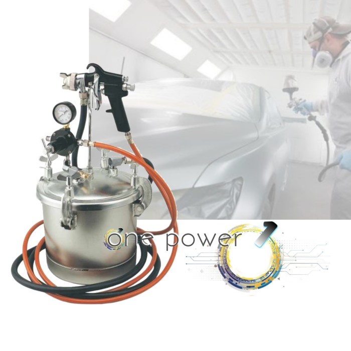Pain tank 5 L air regulator paint pot spray gun - alat pengaduk cat