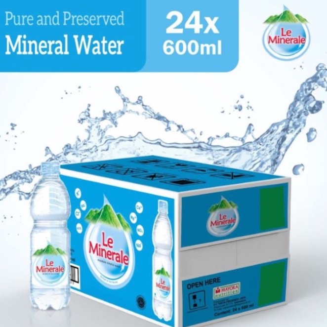 

LE MINERALE AIR MINERAL 600ML 1 DUS ISI 24 BOTOL ORIGINAL