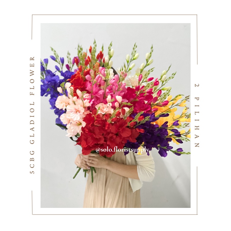 5 CBG BUNGA GLADIOL FLOWER Artificial 65 cm/ Bunga Palsu/ Bunga Plastik/ Bunga Kain/ Bunga Dekorasi