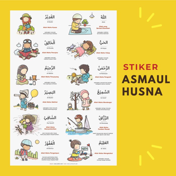 

Stiker Potong Untuk Anak Tema Asmaul Husna - Asli