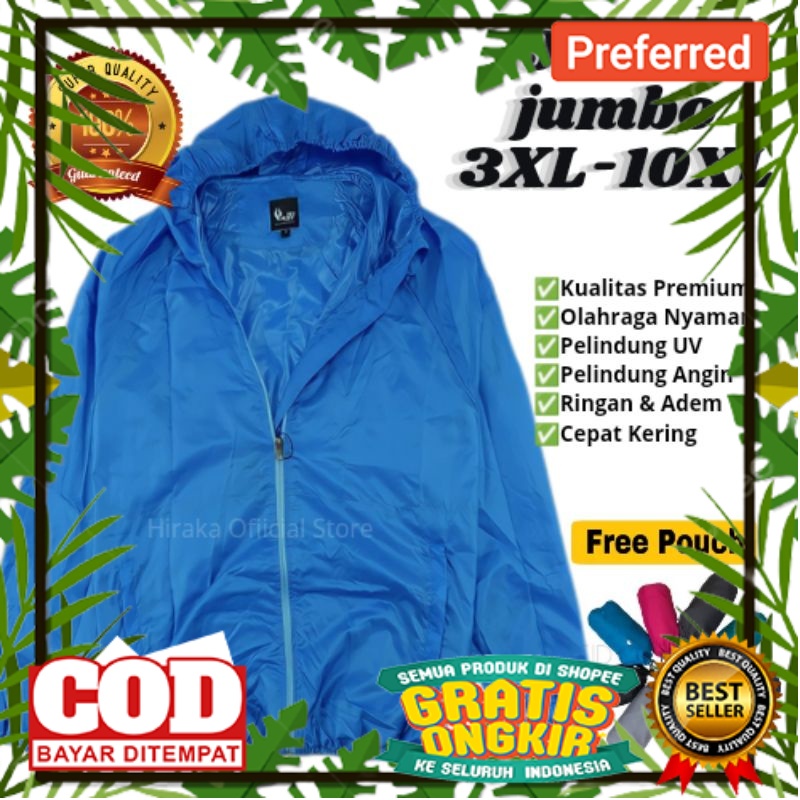 SUPER BIG PROMO /Jaket Jumbo Sports Pembakar Lemak 3XL sampai 10XL Pria Wanita Jaket Olahraga Parasu