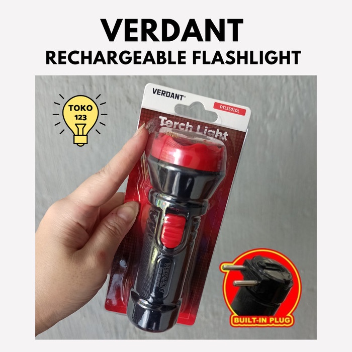 VERDANT DTL5501DL Senter Tangan Cas Rechargeable Torch Lampu Emergency