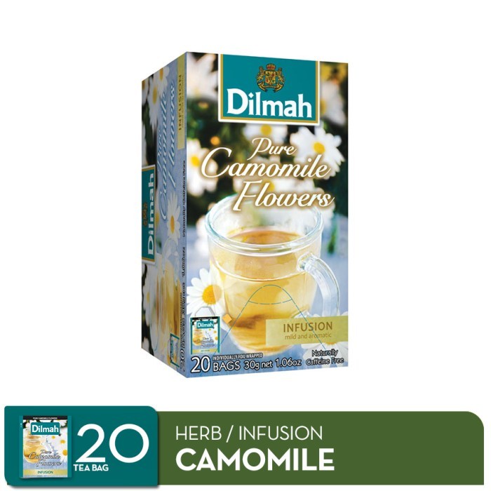 

✨PROMO✨ -Dilmah Pure Camomile Flowers Tea - Teh Celup Infusion - Tag Tbag 20s