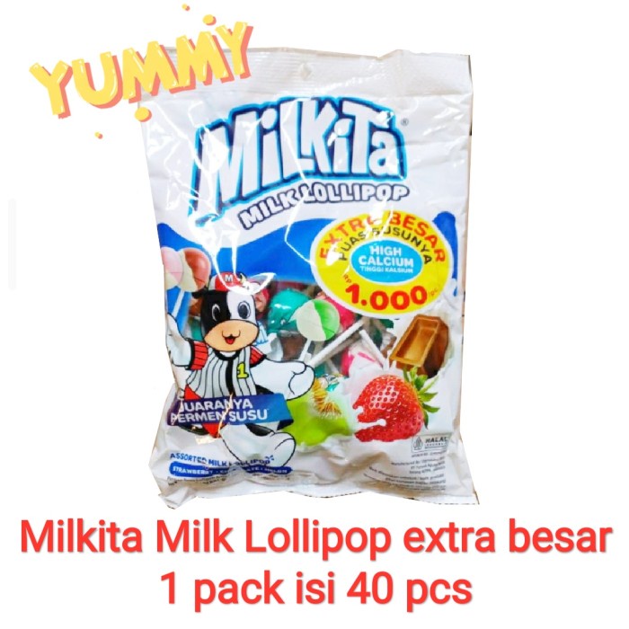 

✨PROMO✨ -Milkita lolypop max refill | isi 40 pcs | permen gagang lolipop