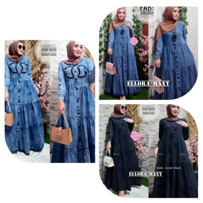 KOLEKSI BV ellora maxy jeans / guci maxi/ ELFIE MAXY / DANIA/ELIZA BORDIR/ERLIN DRESS JEANS