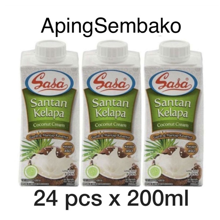 

Santan SASA 200 ml 1 Dus 24 pak x 200ml Karton / Santan Kelapa Cair