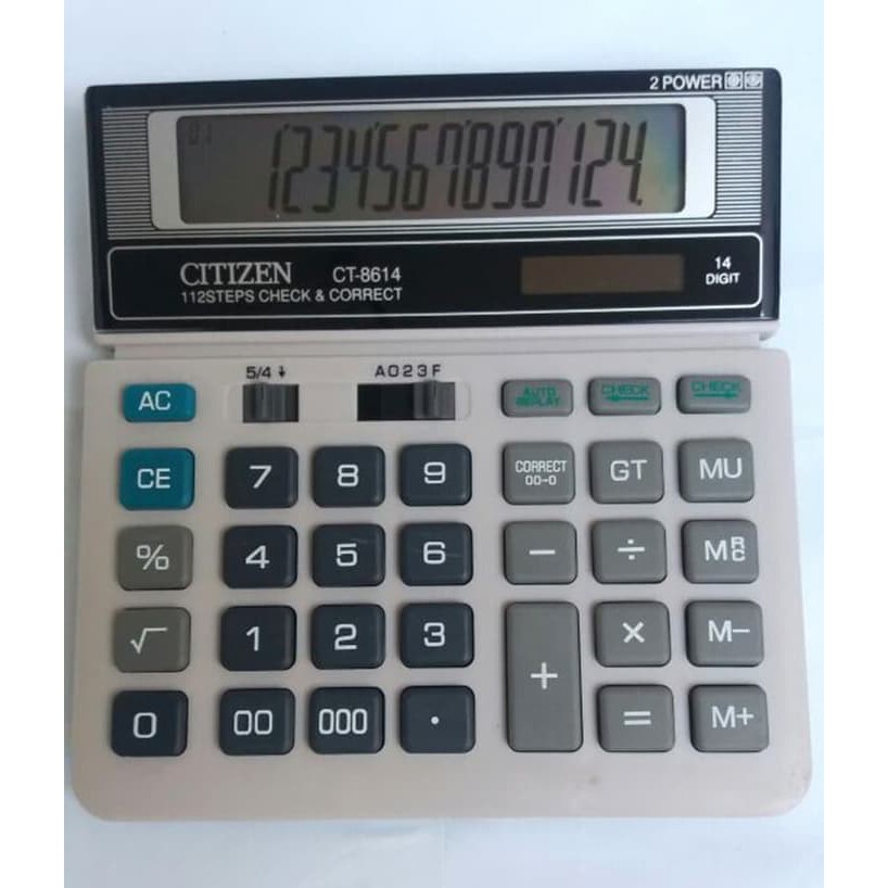 

SIS KALKULATOR CITIZEN CT-8614 14 DIT CHECK DAN CORRECT KALKULATOR DAGANG CT 8614