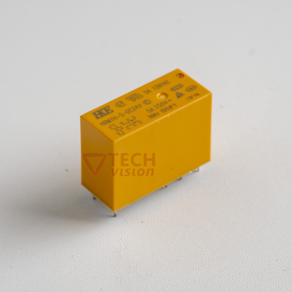 Relay 24v HKE 8Pin 8 Pin Kaki 24VDC 24volt 24 Volt 5A Kuning Besar 5 A