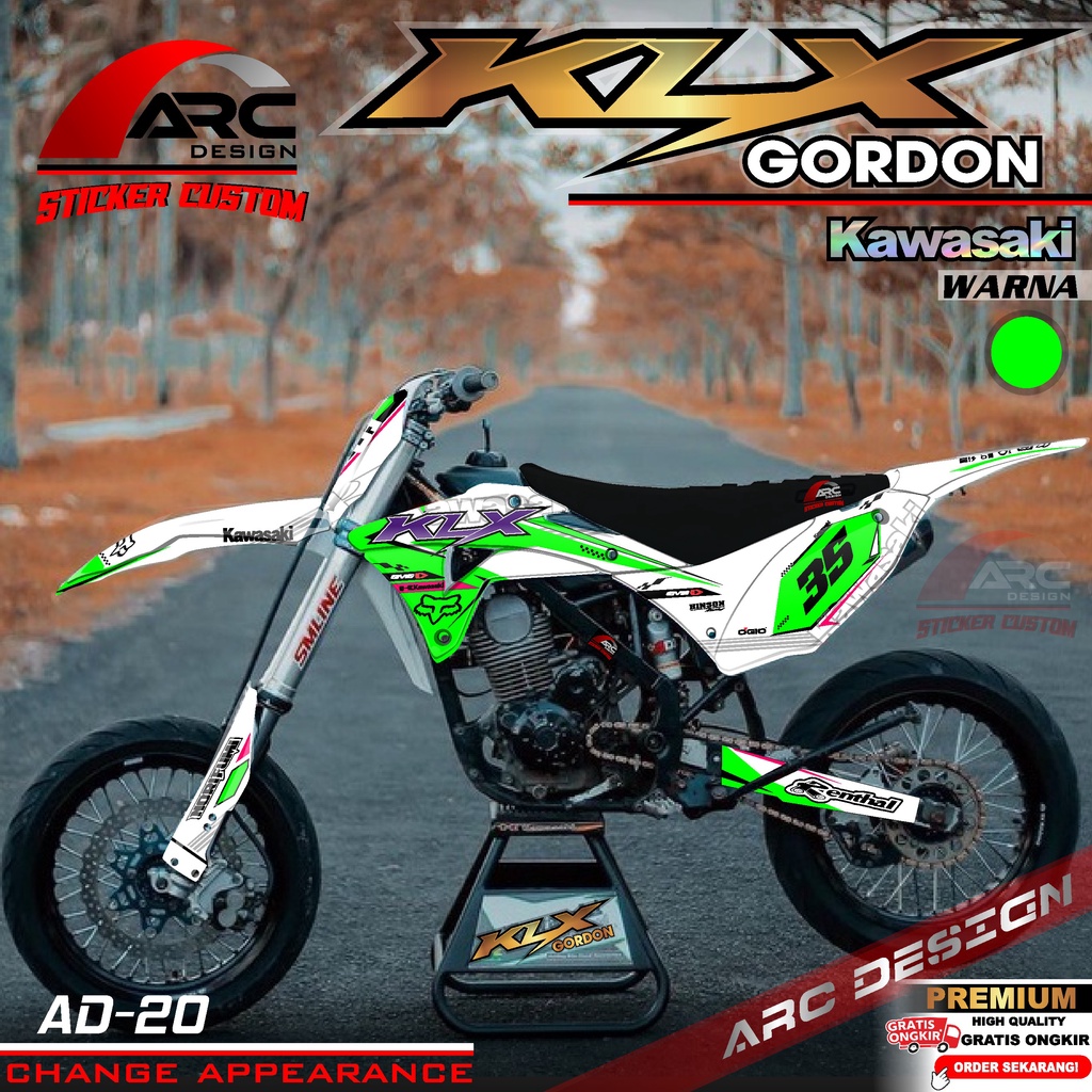 (COD PROMO) TERBARU Decal Sticker Motor Cross KLX Gordon New Fullbody Motif Custom Trail Supermoto R