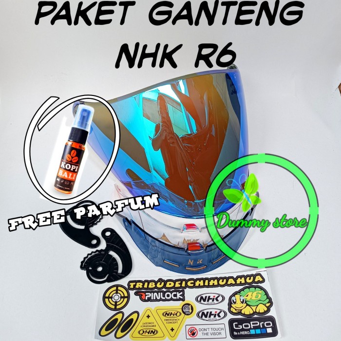 VISOR VENOM IRIDIUM + SPOILER NHK R6 | PAKET GANTENG 