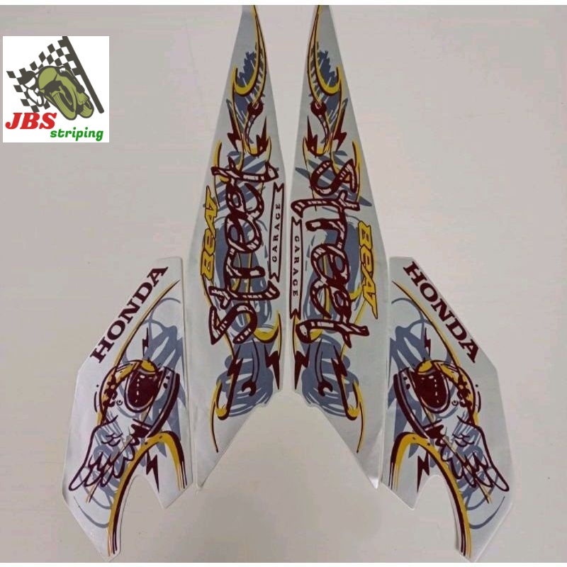 striping beat stiker beat honda beat street led esp fi cbs 2021 2022 silver lis body beat