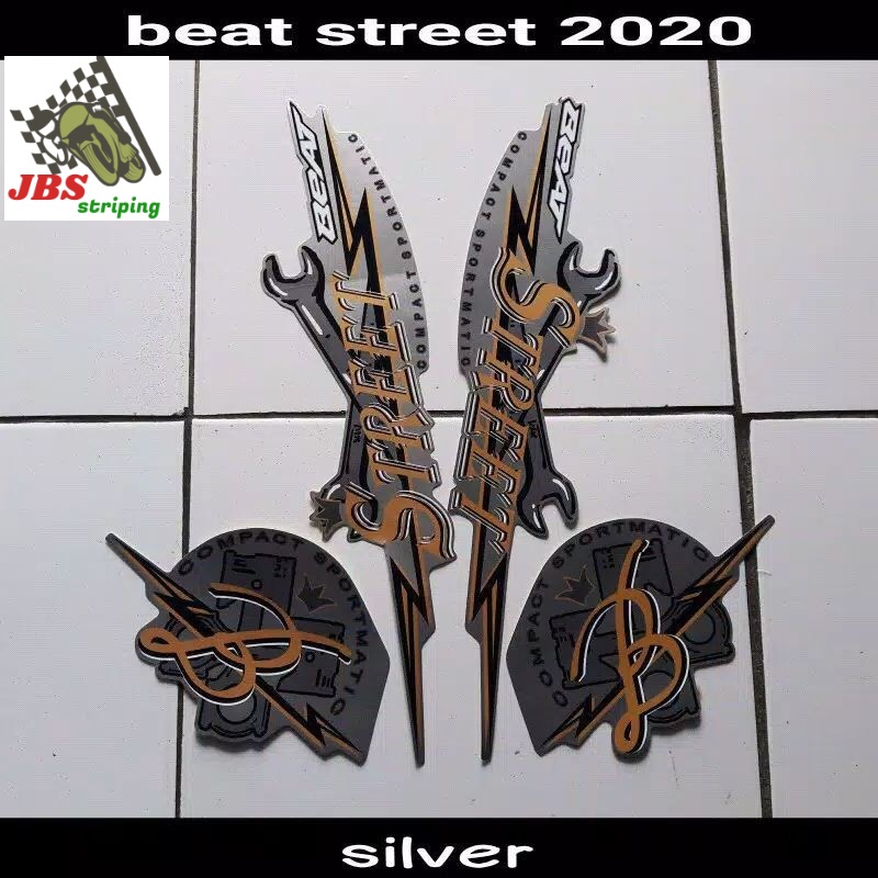 striping beat stiker beat honda beat street led thn 2020 2021 silver lis body beat