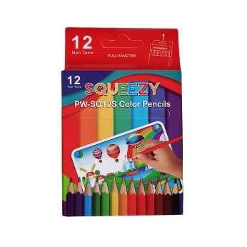 

1 PACK PENSIL WARNA PENDEK SQUEEZY PW-SQ12S