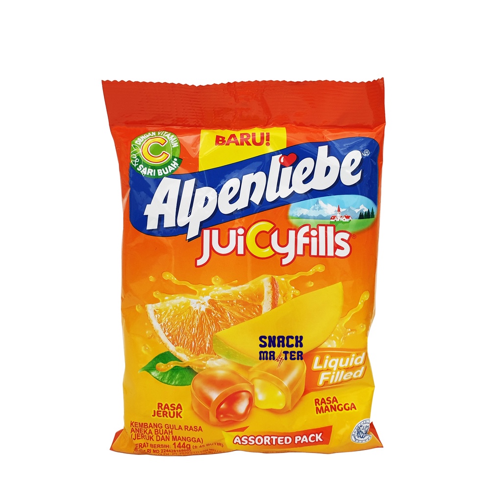 

Alpenliebe JuiCyfills Assorted pack - Netto 144 gr (Isi 45 butir).
