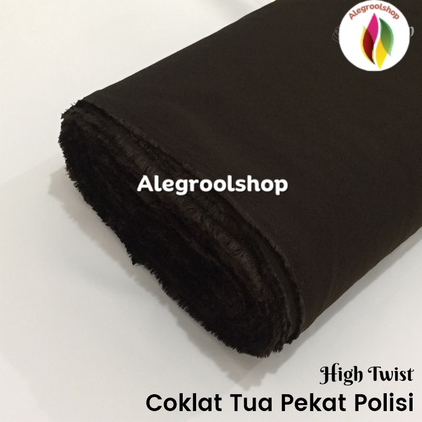 KAIN HIGH TWIST BAHAN CELANA / SAFARI / SERAGAM PNS / JAS BLAZER COKLAT TUA PEKAT POLISI