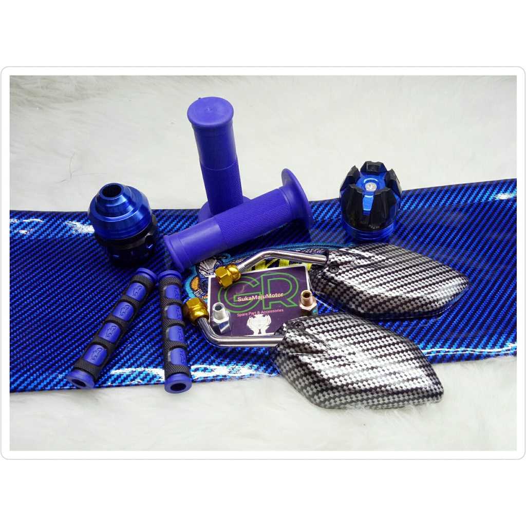 #CLN# spion karbon mini chrome handgrip polos handle rem bulat jalu as roda paket universal Nmax,Aer