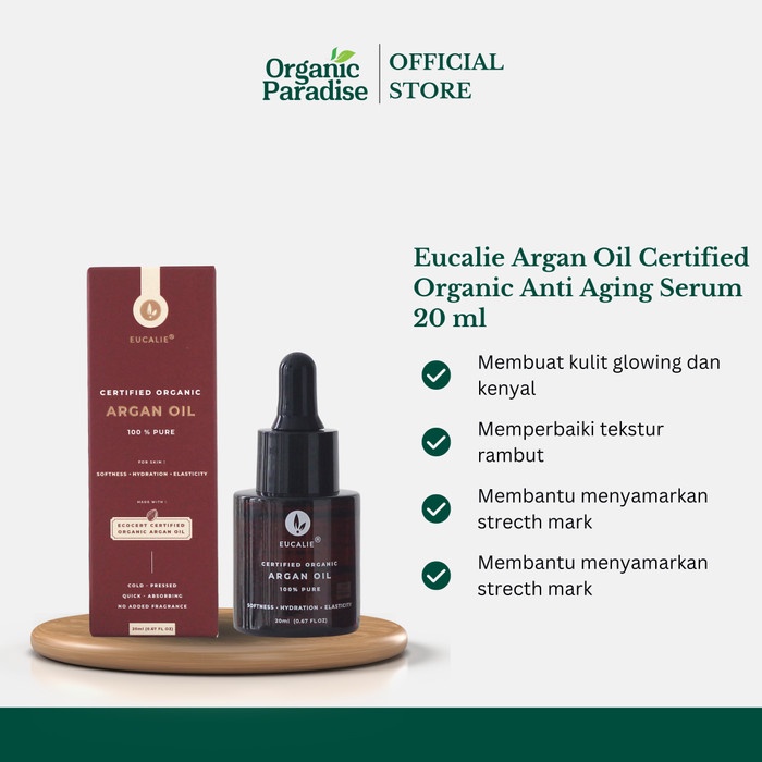 

Premium Eucalie Argan Oil Certified Organic Anti Aging Serum 20 ml