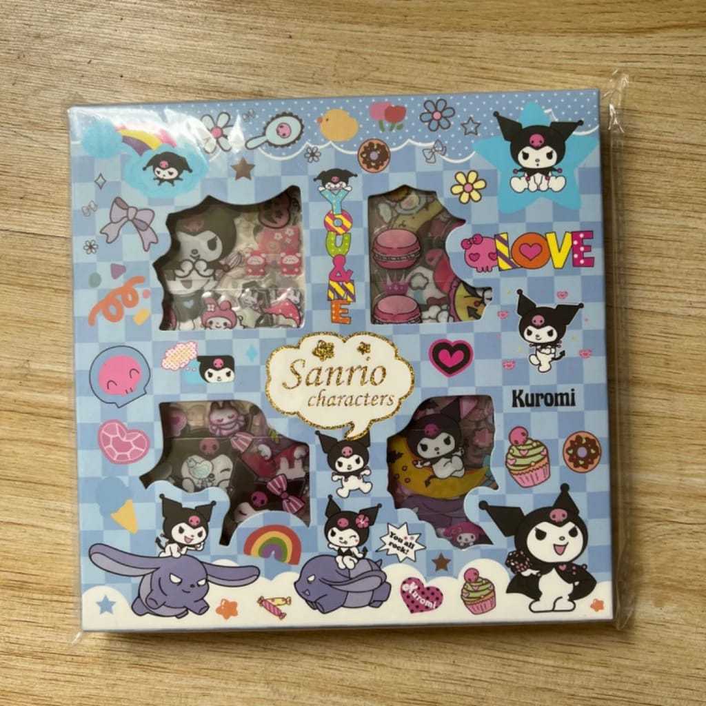 

ORIGINAL Sticker baru KARTUN murah Sanrio Karakter Kuromi dan Melody,sanrio mini dllIsi 100 Lembar Per Box,stickeraesthetic,custom,dinding ,kaca helm,100pcs
