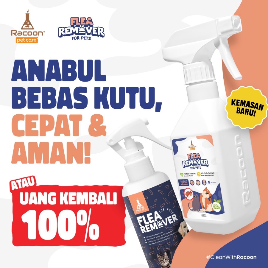 Obat Kutu Hewan Anjing & Kucing Bahan Alami RACOON / Flea Remover