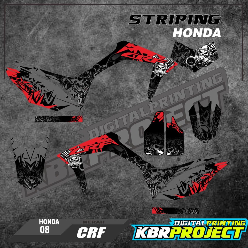 (COD) STIKER MOTOR CRF Sticker Variasi STRIPING LIS MOTOR HONDA CRF 08 RACING TERLARIS CRF SUPERMOTO