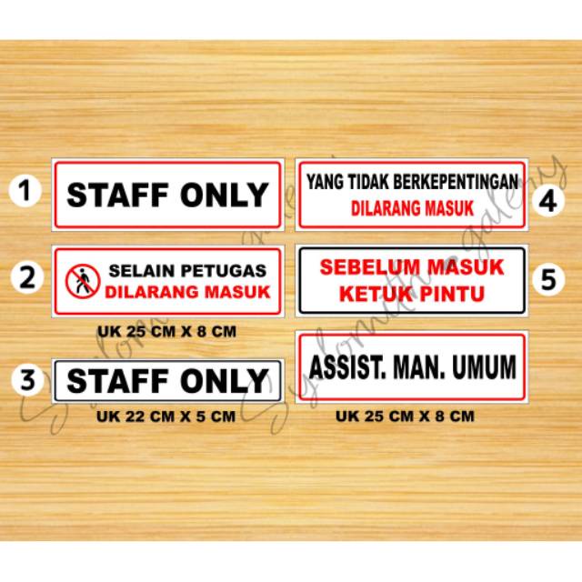 

Stiker Kantor Staff Only / Stiker Ketuk Pintu / Stiker Selain Petugas Dilarang Masuk - Colorful Olshop