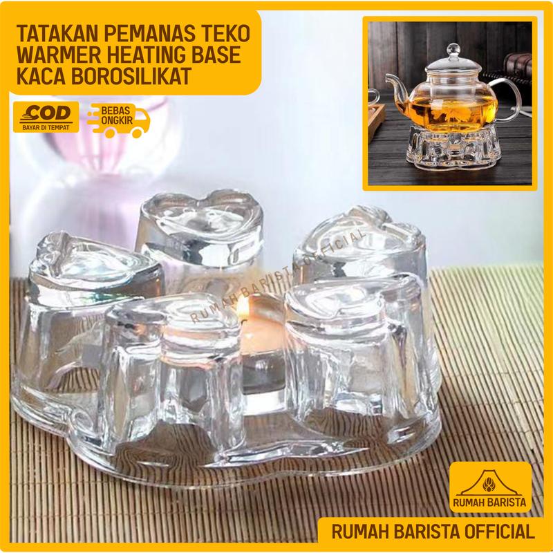 Tatakan Pemanas Gelas Teko Teh Kopi Lilin Kaca Borosilikat - Cup Warmer Heating Base Glass Borosilic