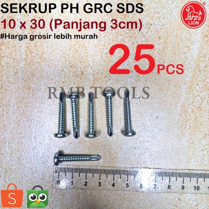 #10x30 Sekrup Roofing SDS PH Brand Moon Lion Pan Head Self Drilling Screw 10x30