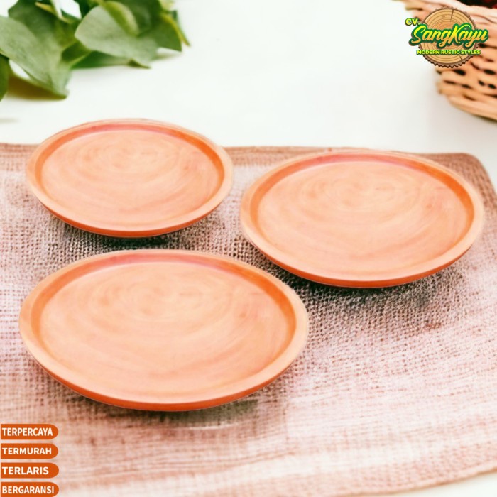 Nampan kayu bulat 40cm dll wooden tray Nampan bulat Nampan kayu asli 8