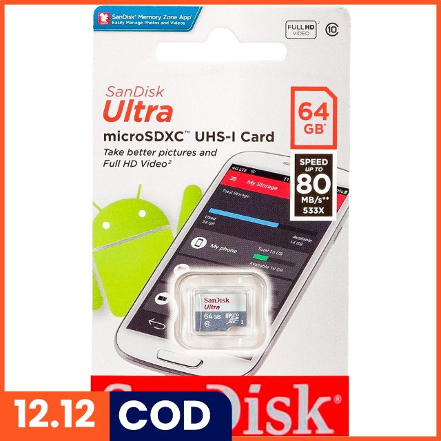 Memory Card Hp / Micro SD Card / MMC 64GB / 64 GB Original Class 10 For Action Camera Gopro / Xiaomi Yi / Yicam / Yi Cam / Kogan / Bpro / Bpro 5 / Sbox