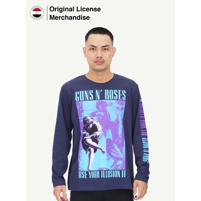Kaos Baju Panjang Long Sleeve Pria Wanita Katun Band Musik GUNS N ROSES Original Get In The Ring Tou
