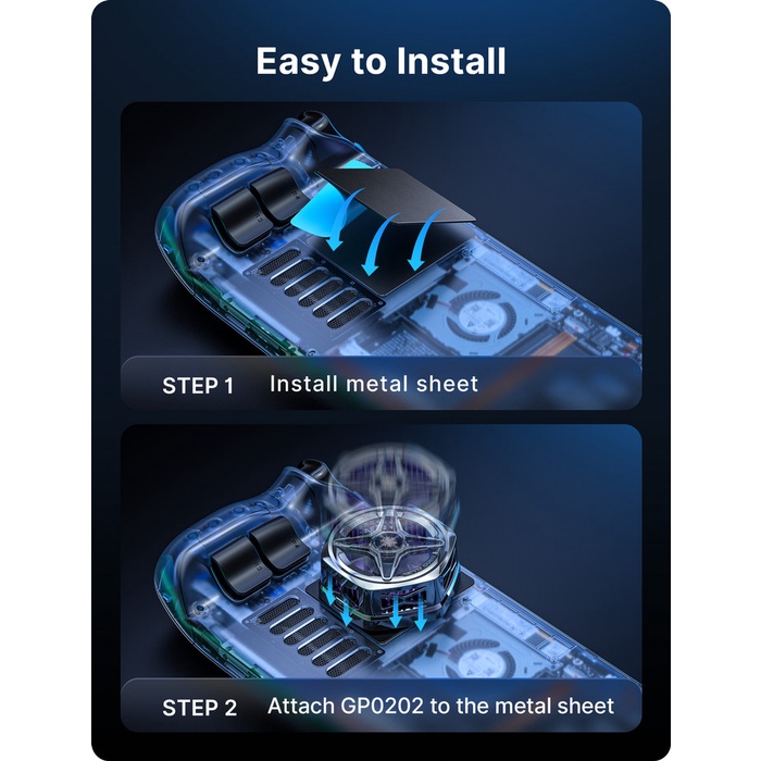 MURAH-  JSAUX | Magnetic Cooler for Steam Deck RGB Ultra Quiet Cooler Fan - ROG Ally- 1.2.23