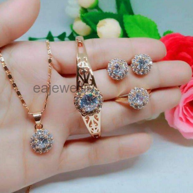 Set Paket Perhiasan Permata Satu Emas Asli 24 Karat