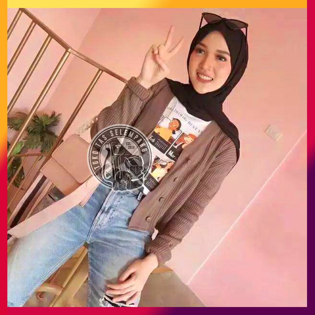11A. CARDIGAN Kardigan RAJUT Wanita  Pendek Crop Polos Fashion Outer Perempuan Cewek Willy Cardy